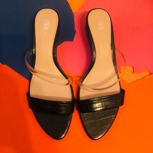 Zara black and clear sandals